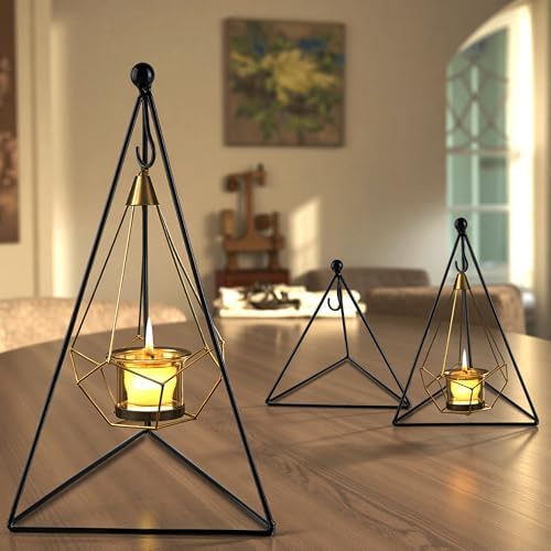 ZEERSHEE 3 Pack Metal Triangle Hanging Plant Stand