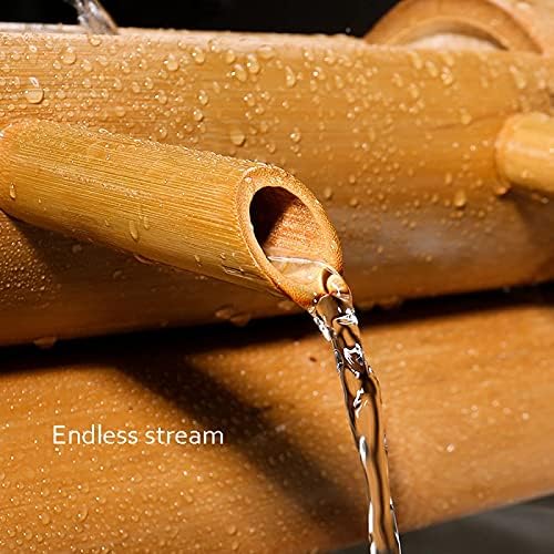 Yellow Bamboo Water Pump Fountain for Zen Garden 30cm