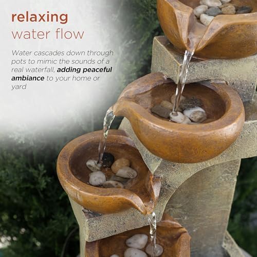 Alpine Corporation WCT726 Tabletop Waterfall Fountain with Stone Look
