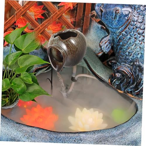 Happyyami Small Ceramic Jar Waterfall Fountain for Garden