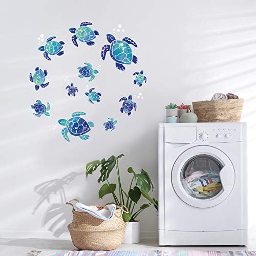 12 Pcs 3D Sea Turtle Wall Decals for Bathroom and Home