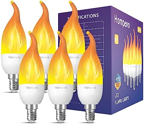 Hompavo Upgraded LED Flame Light Bulbs 6 Pack