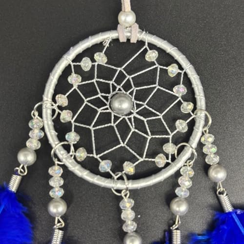 Small Dream Catcher for Car Boho Hanging Decor Blue