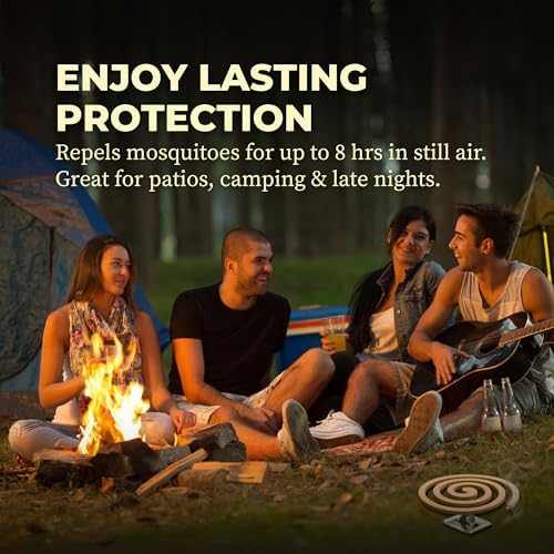 KING Mosquito Coils 60-Pack with 6 Stands for 8 Hours Protection