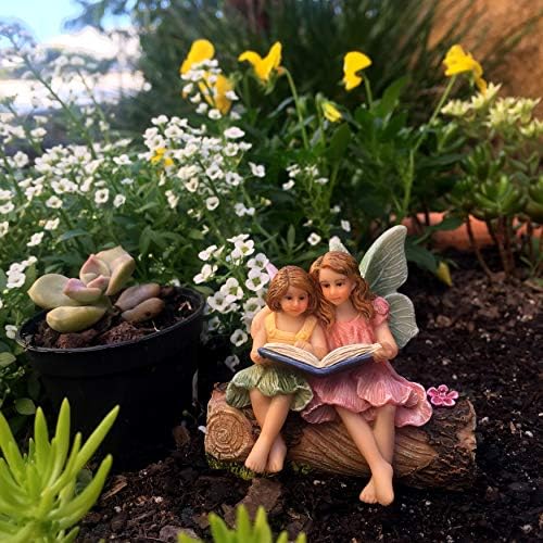 PRETMANNS Fairies for Fairy Garden - 2 Sitting Sisters