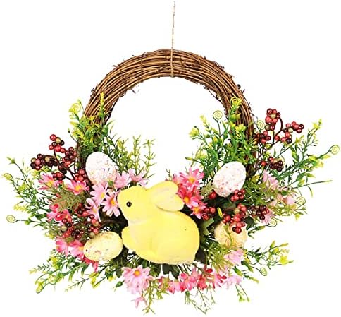 Hand-Woven Easter Bunny Wreath Outdoor Decor