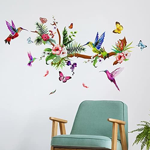 Zonon Colorful Hummingbird Wall Decals Peel and Stick