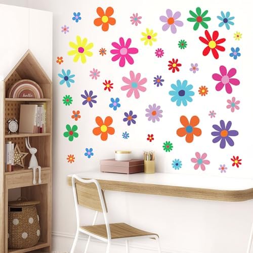 12 Sheets Daisy Wall Decals for Kids Room Decor
