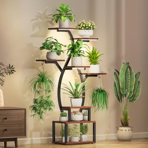 Uneedem 8 Tier Plant Stand with Grow Light