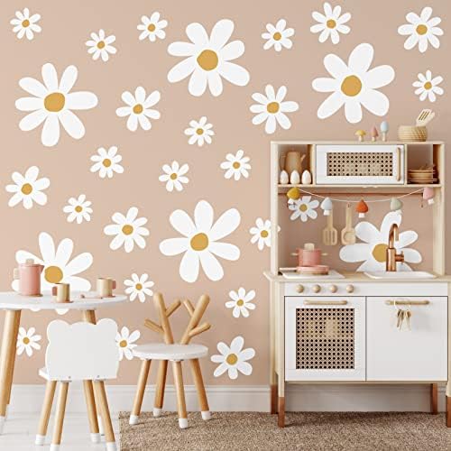 TaoBary 12 Sheets Daisy Wall Decal for Home Decor