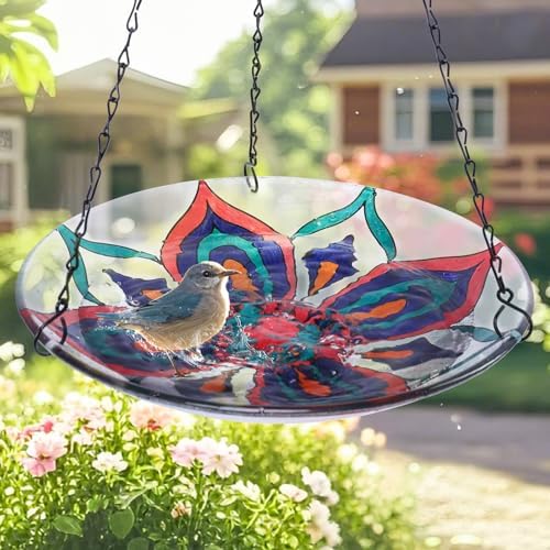 MUMTOP Hanging Bird Bath with Kaleidoscope Design