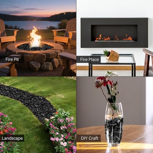 Mr Fireglass High Luster Black Fire Glass 10 Pounds