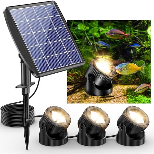 POPOSOAP Solar Pond Lights with 3 Brightness Modes