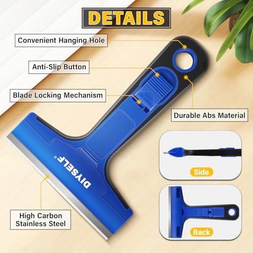 DIYSELF 1 Pack Razor Blade Scraper with 10 Blades