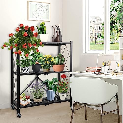 DOBEGARDEN 3 Tier Folding Plant Stand for Indoor Flowers