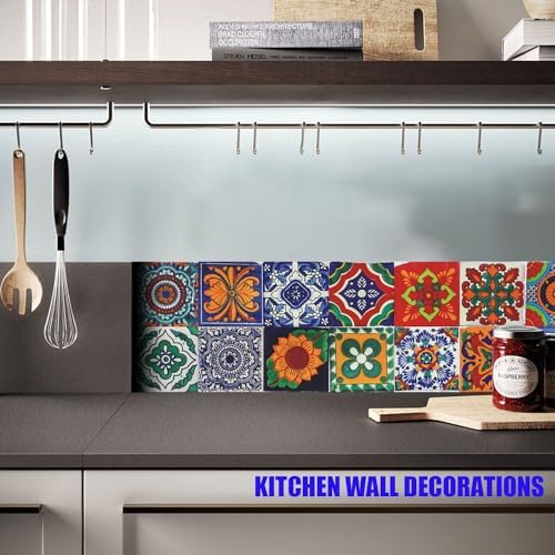 24Pcs Tile Stickers Bohemian Style Peel and Stick Wall Decor