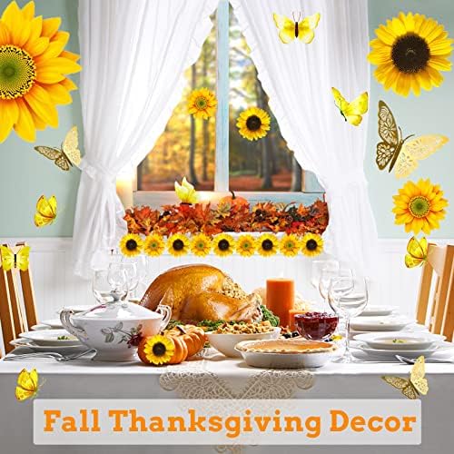 39 Pcs 3D Sunflowers and Butterfly Wall Decals