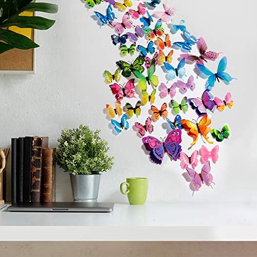 120PCS 3D Colorful Butterfly Wall Stickers Set