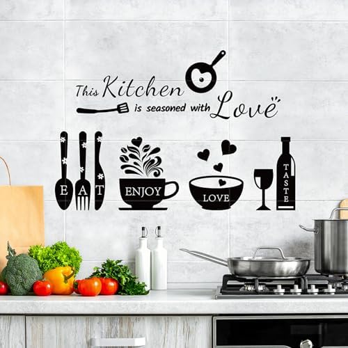 Rotumaty Kitchen Wall Stickers with Love Quotes Decor