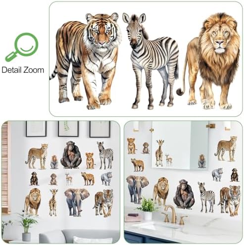 AM AMAONM Removable 3D Nature Jungle Animal Wall Decals