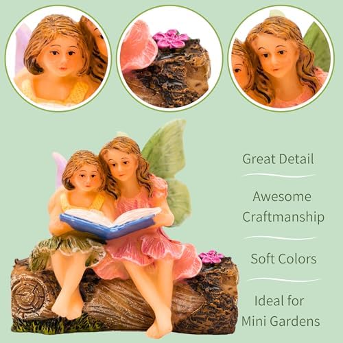 PRETMANNS Fairies for Fairy Garden - 2 Sitting Sisters