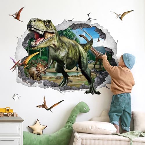 Wondever 3D Dinosaur Wall Decals for Kids Room