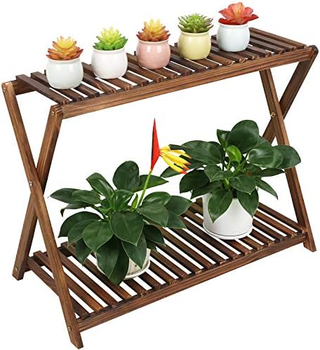 Tovacu 2 Tier Plant Stand for Indoor Outdoor Use