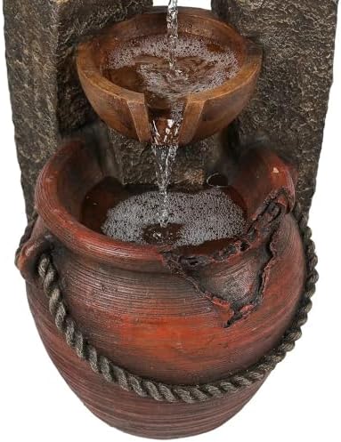 5 Tiered Pitchers Fountain Decor for Outdoor Use