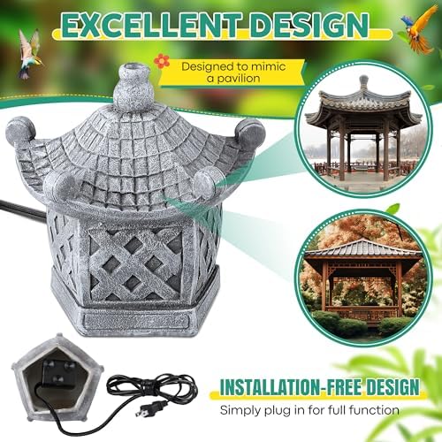 Saillong Resin Bird Bath Fountain with Pump
