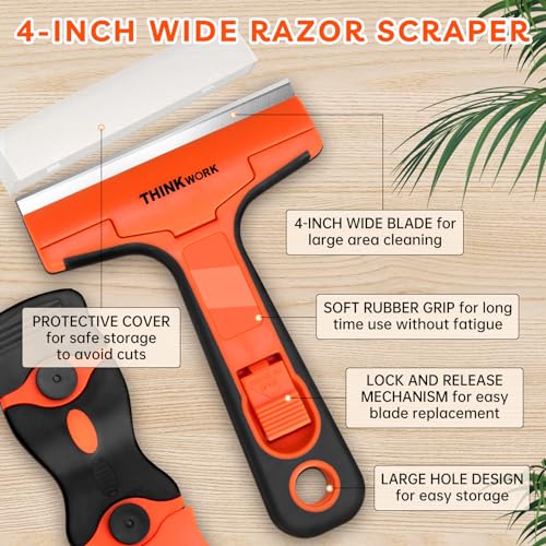 THINKWORK Razor Scraper Set 2 Pack with 40 Blades