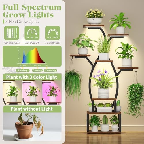 Uneedem 8 Tier Plant Stand with Grow Light
