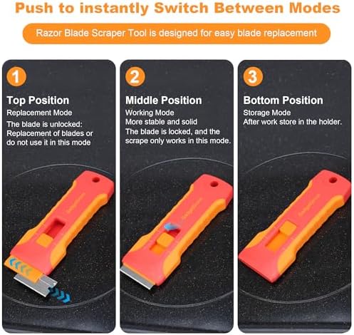 Upgraded Razor Blade Scraper with 10 Blades and 3 Wire Brushes