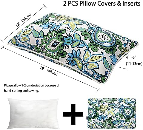 Pack of 2 Outdoor Waterproof Rectangular Throw Pillows with Insert