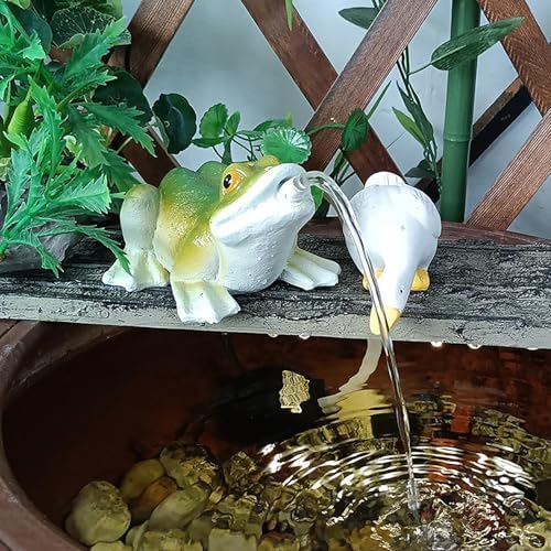 Resin Frog Water Spitter Statue for Outdoor Garden