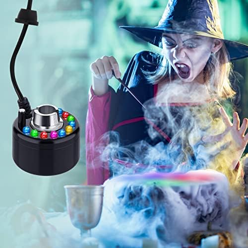 3 Pcs Halloween Mist Maker Foggers with LED Lights Black