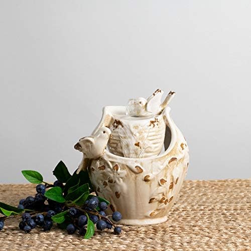 Foreside Home and Garden D9290 Distressed Bird Bath Water Fountain
