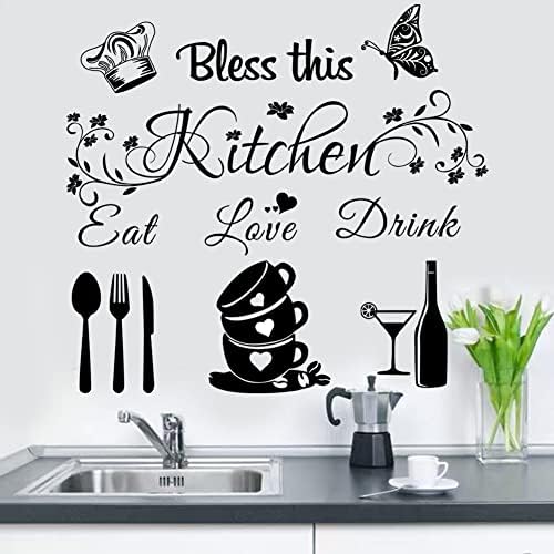 Bless This Kitchen Wall Stickers DIY Art Peel and Stick