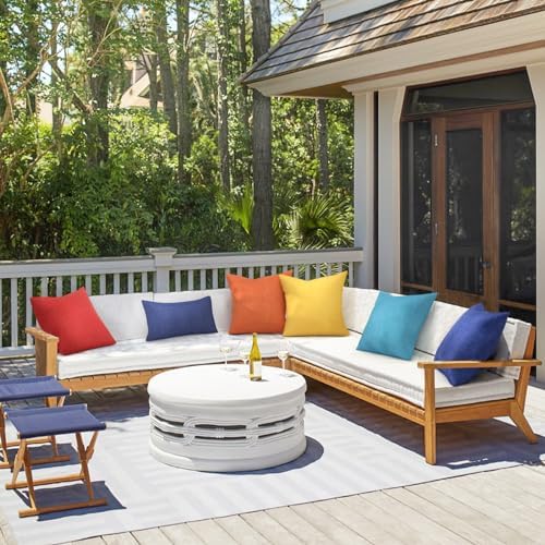 Pack Of 2 Waterproof Outdoor Pillow Covers 18x18 Inch Yellow
