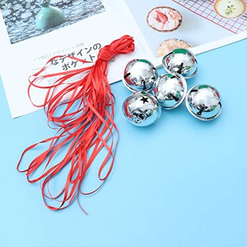 20pcs Silver Glitter Jingle Bells for Christmas Tree Decor
