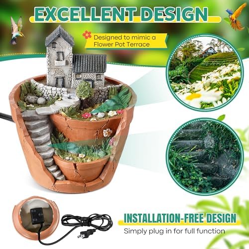 Saillong Bird Bath Fountain with Pump