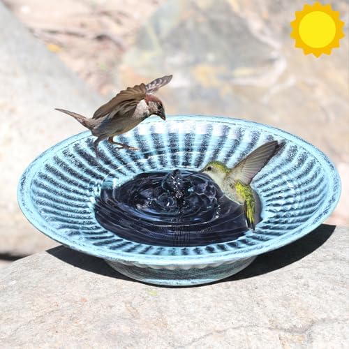 123 Inch Solar Fountain Bird Bath Blue