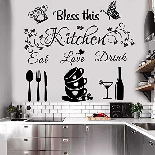 Bless This Kitchen Wall Stickers DIY Art Peel and Stick