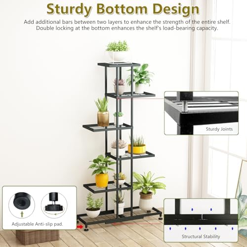 Twhep 6 Tier Metal Plant Stand for 12 Potted Plants