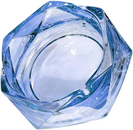 Blue Large Glass Ashtray for Cigarettes