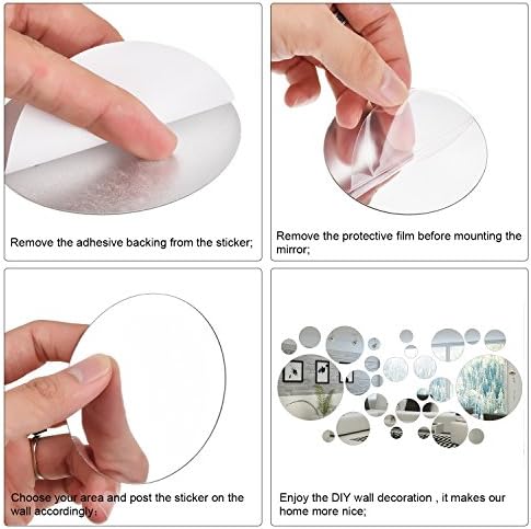 Shappy 32 Pcs Acrylic Mirror Wall Stickers