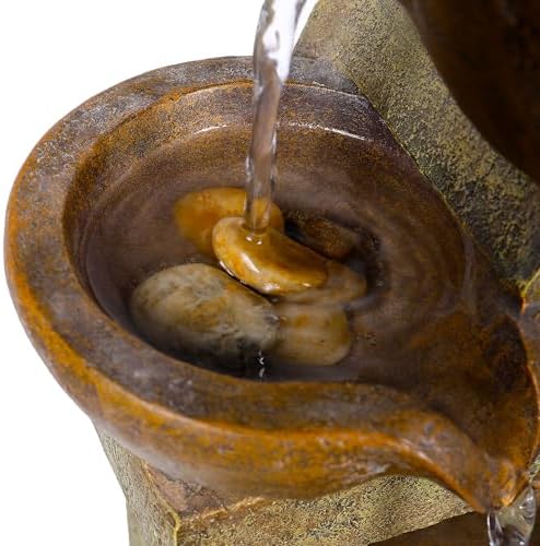 Alpine Corporation WCT726 Tabletop Waterfall Fountain with Stone Look