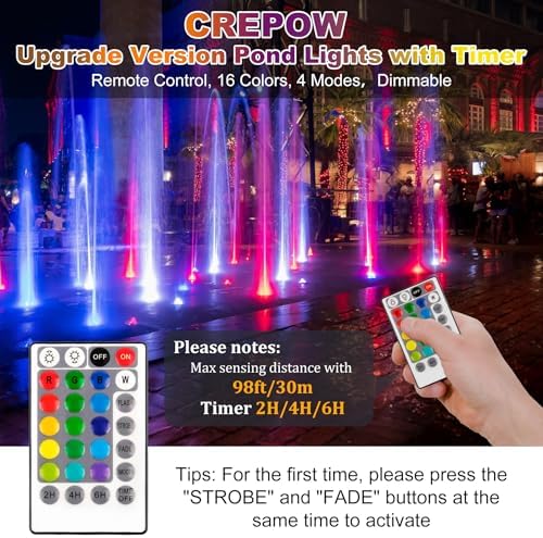 RGB Pond Lights with Timer and Remote Control 1