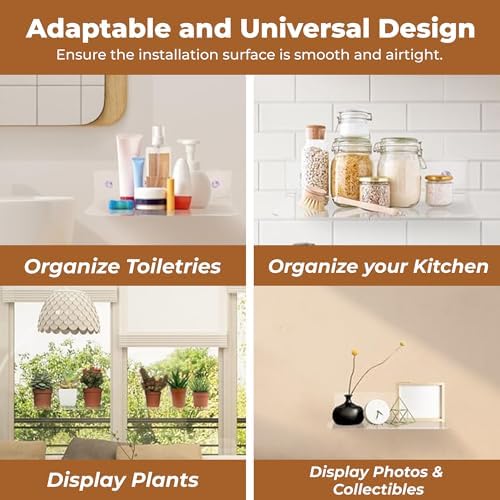 NovaMode 3 Pack Window Floating Acrylic Shelves Clear