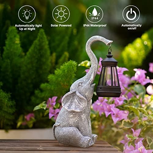 Goodeco Elephant Statue Garden Decor - 11 Inch Outdoor Statues