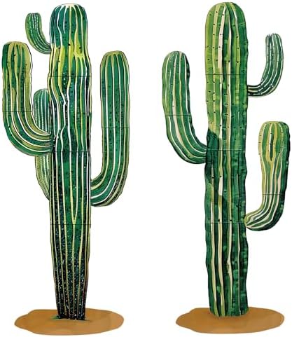 2 Pcs 6 Feet Jointed Cactus Wall Sticker